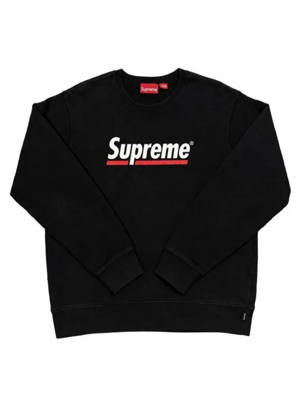 SS20 Supreme Underline Crewneck Sweatshirt Black Medium